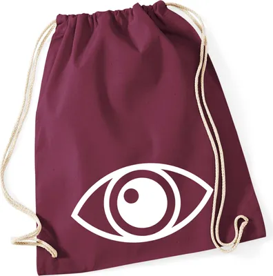 Produktbild von Huuraa Turnbeutel Auge Eye 12 Liter Burgundy Baumwolle Rucksack Geschenkidee