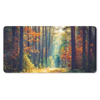 Produktbild von MuchoWow® Mauspad Mousepad Wald - Sonne - Natur - Herbst 60x30 cm - Mousepads - Maus Mat - Pad - Mausunterlage - Nachhaltig