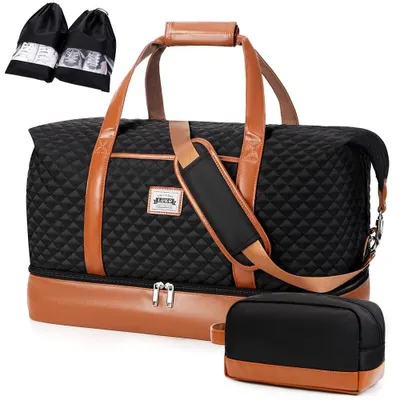 Imagen del producto de Bolso de fin de semana para mujer con compartimento impermeable y neceser