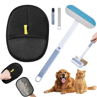 3-in-1 Tierhaarentferner mit Handschuh, für Sofa, Bett & Kleidung