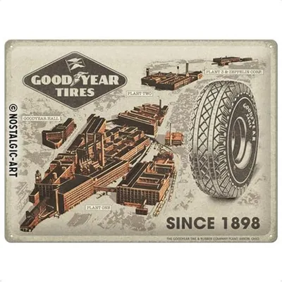 Produktbild von Nostalgic-Art - Blechschild 30 x 40 cm - Goodyear - Factories since 1898
