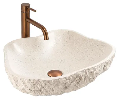 Zdjęcie produktu dla Rea Umywalka Nablatowa Isla Warm Beige