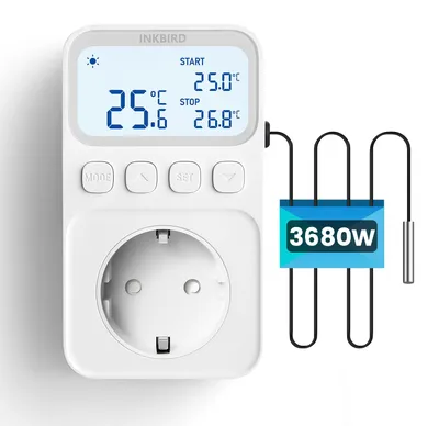 Timer-Thermostat C226T, programmierbar, 3680 W, -40–100 °C, weiß