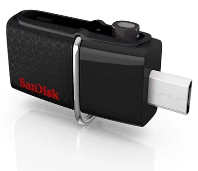 Produktbild von SanDisk Ultra Dual USB Drive 3.0, 32 GB, USB Type-A / Micro-USB, 3.2 Gen 1 (3.1 Gen 1), Dia, 5,6 g, Schwarz