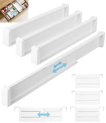 Produktbild von Verstellbare Schubladenteiler - Ausziehbare Schubladenteiler - Organizer für Küchenschublade/Büro - 8 Stück - Ideal für Badezimmer/Schlafzimmer - Schubladenorganizer