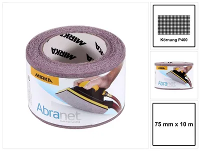 Produktbild von Mirka ABRANET Schleifpapier Rolle 75mm x 10m P400 Schleifrolle Klett ( 545BI001413R )