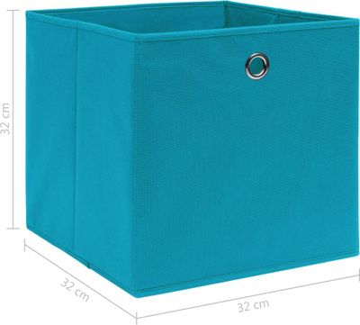 vidaXL Úložné boxy 10 ks Detská modrá 32x32x32 cm Látka