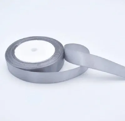 Imagen del producto de Jumada's - Cintas decorativas de satén plateado - 5 cm (50 mm) x 25 metros - Decoraciones - Materiales para manualidades - Embalajes