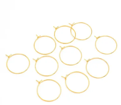 Produktbild von Vintageparts Creolen aus 316 Edelstahl mit 18K Goldbeschichtung, 20 mm, 10 Stück