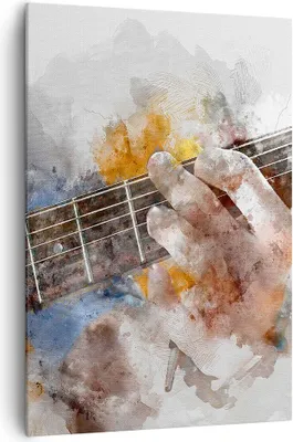 Produktbild von Bild auf Leinwand - Leinwandbild - Einteilig - Gitarre Musik - 70x100cm - Wand Bild - Wanddeko - Wandbilder - Leinwanddruck - Kunstdruck - Wanddekoration - Leinwand bilder - Wandbild - PA70x100-3448