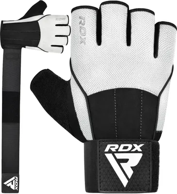 Produktbild von RDX Gewichtheben Handschuhe, 15-Zoll lange Unterstützung Strap Anti-Rutsch-Handfläche Schutz mit 3 Handgelenk Ausrichtung Platten, Powerlifting Deadlifting Bodybuilding, Übung Gym Fitness Workout Training, Männer Frauen