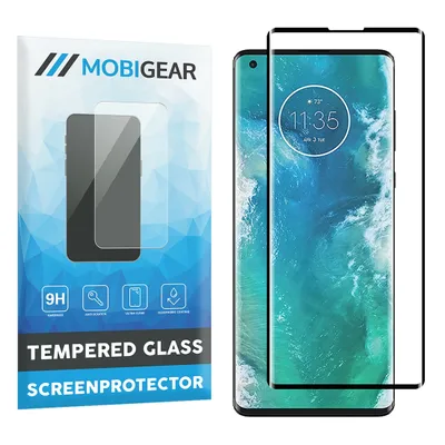 Produktbild von Mobigear Curved  Motorola Edge Plus Panzerglas Gehärtetes Glas Displayschutz - Hüllenfreundlich - Schwarz
