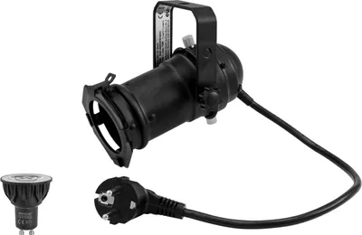 Produktbild von EUROLITE Set PAR16 Spot sw + GU10 230V COB 5W LED 1800-3000K dim2warm