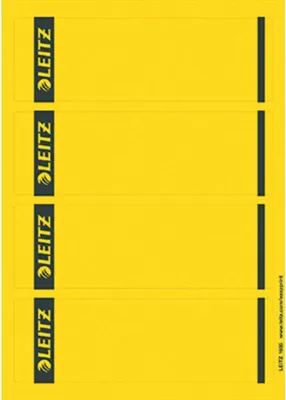 Produktbild von Leitz PC-beschriftbare Rückenschilder für Qualitäts-Ordner 180°, Standard- und Hartpappe-Ordner, Gelb, Rechteck, Ring binder, Papier