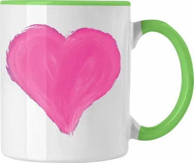 Produktbild von Trendation - Herz Tasse Valentinstag Kaffeetasse Geschenk für Sie Ihn Liebe Grafik Paare Freund Freundin (Grün)