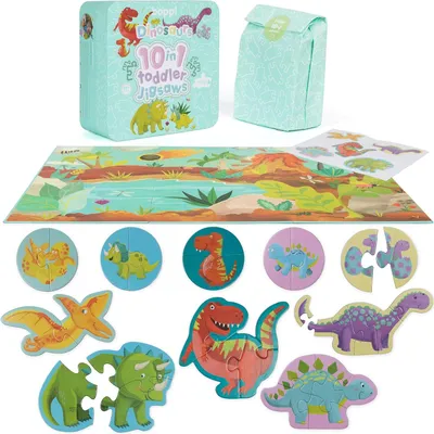 Image de boppi Puzzles 10 en 1 pour les tout-petits dès 18 mois - Dinosaures