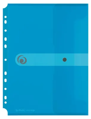 Produktbild von Herlitz 11292943, A4, Polypropylen (PP), Blau, Transparent, Porträt, Druckknopf, 1 Stück(e)