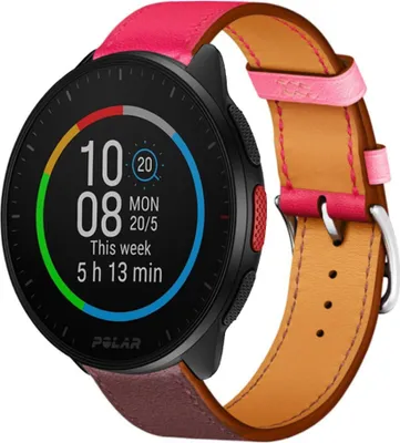 Produktbild von Strap-it Polar Pacer Lederarmband (Pink/Rotbraun)