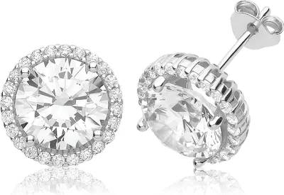 Produktbild von Wunderschöne 925 Sterling Silber Damen - Paar Ohrstecker mit Zirkonia; TRS35269