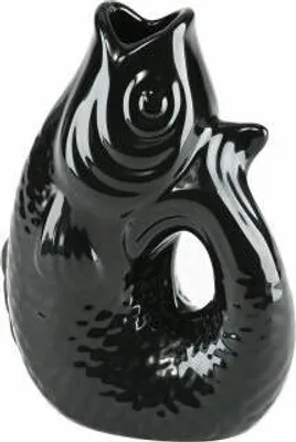 Immagine prodotto di Gift Company Vase Monsieur Carafon XS, Dekovase in Fisch-Form, Steingut, Schwarz, 13 cm, 1087402002