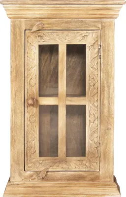Produktbild von SIT Möbel Bad-Hängeschrank aus Mangoholz | 1 Glas-Tür | natur | B 44 x T 20 x H 70 cm | 13702-01 | Serie LAKADEE