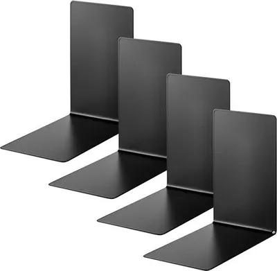 Produktbild von Famanu Bücherstützen Metall schwarz - Set von 4 Stück