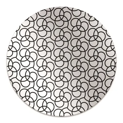 Produktbild von Rundmatte - Stuhlunterlage Bürostuhlunterlage - Rund Ø 100 cm - Bodenmatte - Fußmatte - Schwarze und weiße Kreise