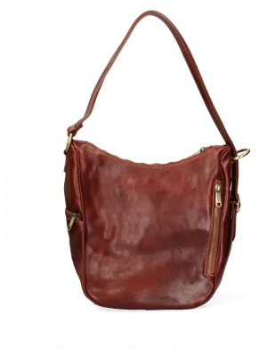 Produktbild von Damen-Schultertasche aus echtem Rindsleder mit Reißverschluss Camel-Tan UNICA 31x28x20 cm 5577-Cognac
