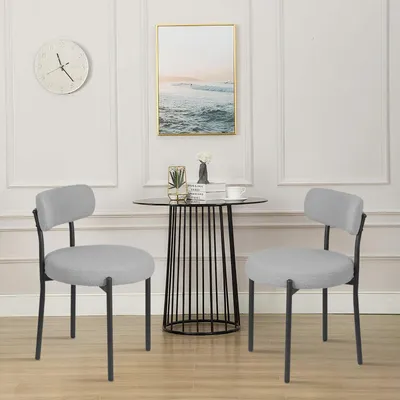 Produktbild von Esszimmerstühle Set (2 St),Küchenstuhl Polsterstuhl Wohnzimmerstuhl,Sitzfläche aus Teddy Samt,Ergonomisches Design,für Esszimmer und Wohnzimmer Grau