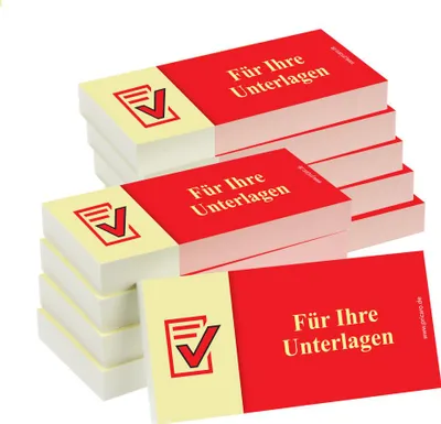 Produktbild von PRICARO Haftnotizen "Für Ihre Unterlagen", rot, 100 Blatt, 10 Stück