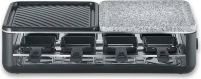 Produktbild von SEVERIN Black Line Lite Raclette-Grill mit Naturstein und Grillfläche RG 2366  aus Aluminium, schwarz