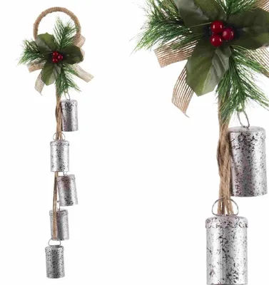 Weihnachtsdekoration, mehrfarbig, Metall, 11x3,3x42,5 cm
