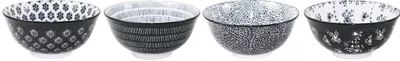Immagine prodotto di Set di 4 ciotole assortite Ibili Armonia, porcellana, 15x7 cm, 0,61 l, nero