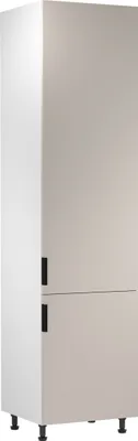 Produktbild von Küche Hochschrank 60 cm Küchenblock Küchenschrank Küchenzeile, Sorento D60RWN, Weiß/Beige