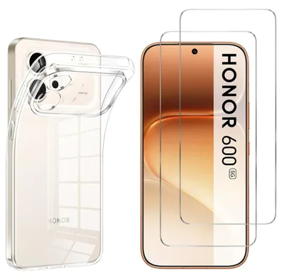 Produktbild von Hülle für Honor 600 5G mit 2 Displayschutzfolien aus Hartglas Phonillico®