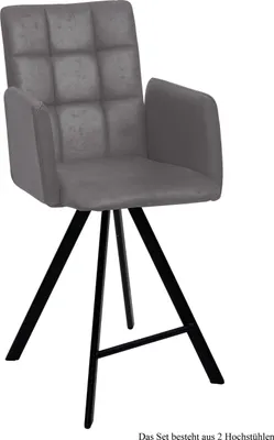 Produktbild von Thekenstuhl (2er-Set) Delcine 52x108x60 Schwarz/Grau