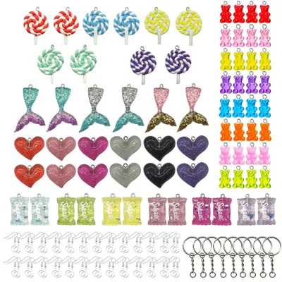 Productafbeelding van 195 Stuks Kleurrijke Snoep Hangers voor DIY Sieraden