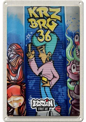 Produktbild von Blechschild Reise 20x30cm Berlin Kreuzberg Graffiti 36 Kunstwerk