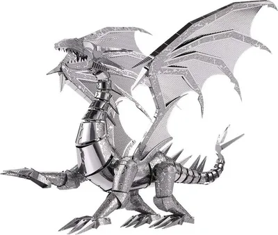 Obrázok produktu pre Piececool 3D puzzle, strieborný drak, kov, 115 dielikov
