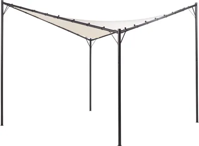 Obrázek produktu pro BELIANI Pergola béžová polyester ocel 300 x 300 cm látkové stínidlo kovová konstrukce zahradní altán