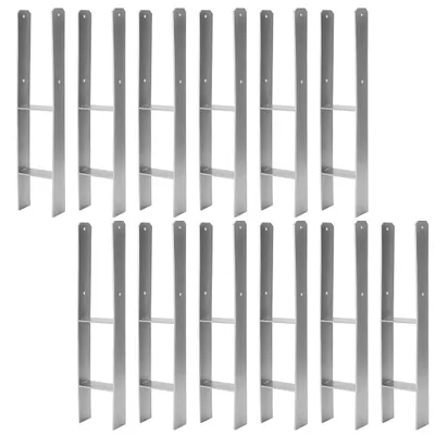 Produktbild von Ikodm Pfostenanker H-Anker Set 12 Stk, 600 mm, 121 mm Stabile Bodenverankerung für Zaun, Pergola, Carport und Gartenbau