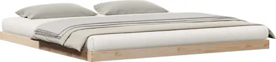 Produktbild von vidaXL Bodenbettrahmen Natur 213,5 x 204 x 9 cm Massives Kiefernholz