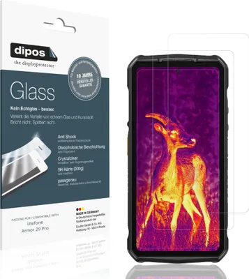 Produktbild von 2x Schutzfolie für Ulefone Armor 29 Pro - Anti-Shock 9H Folie dipos Glass Kunststoffglas