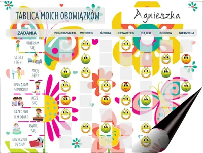 Produktbild von Motivationstafel für Kinder Wochen-Kühlschrankplaner Magnet + Emoticons