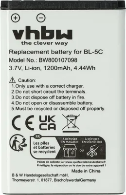 Produktbild von vhbw Akku kompatibel mit Doro 2414, 6040, 2404, 2415, 5860, 330 GSM, 5861, 330, 2424, 1370, 1372 Handy Smartphone Telefon (1200 mAh, 3,7 V, Li-Ion)