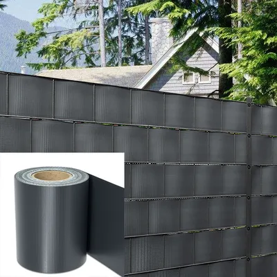 Obrázok produktu pre Yakimz Privacy Strips Fence Film Opaque Thick PVC Double Sided Print Sun Protection Privacy Film 20 Rolls á 35m x 19cm Anthracite