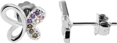 Produktbild von 925/- Echt Silber Schmetterling Ohrstecker "Sukki" mit Zirkoniabesatz, 925/rhodiniert