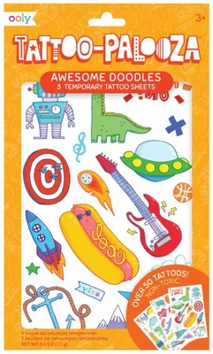 Produktbild von Ooly Tattoo Palooza Temporäre Tattoos Awesome Doodles