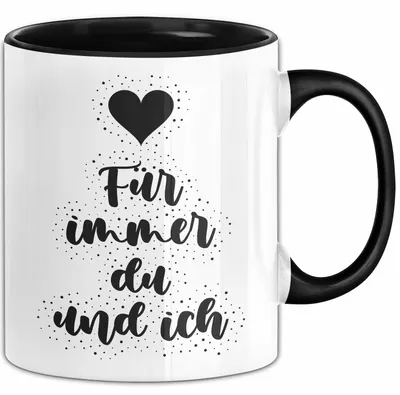 Produktbild von Für immer du und ich Tasse mit Spruch Geschenk Partner (Schwarz)