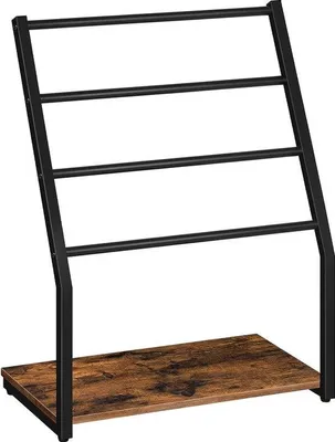 Immagine prodotto di Portasciugamani vintage a 4 ripiani, 60x36x80 cm, marrone e nero
